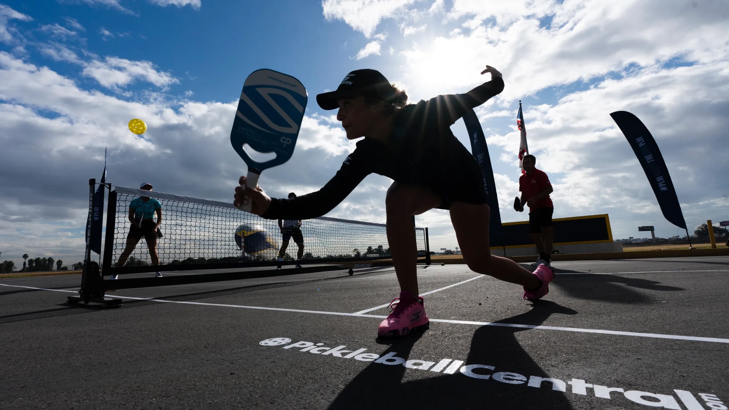 Division A pickleball players in competitive action, representing the premier amateur pickleball division in Hong Kong